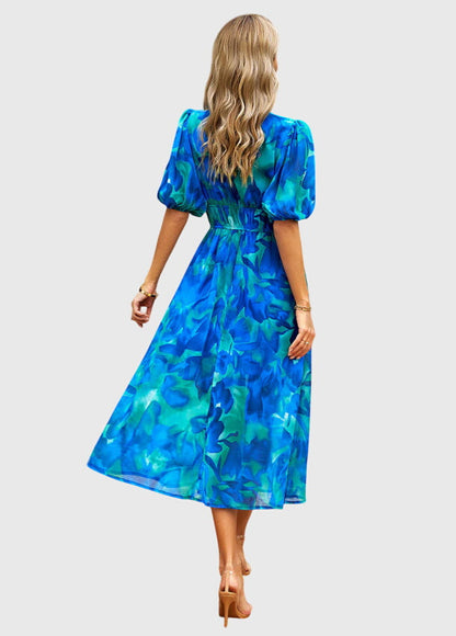 Merlin | Flattering Floral Midi Dress
