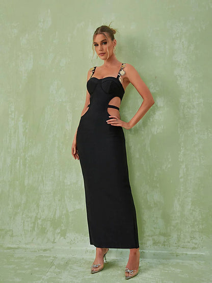 Lillian Heart Maxi- Black