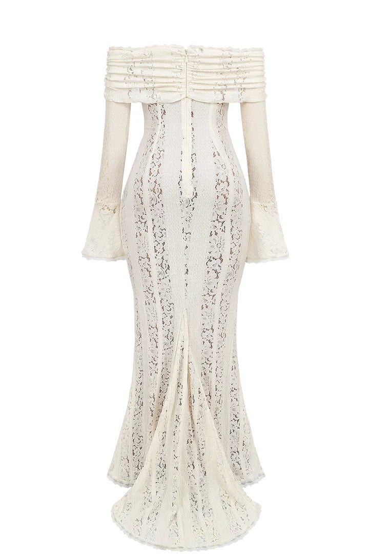 Georgette Lace Maxi- Ivory
