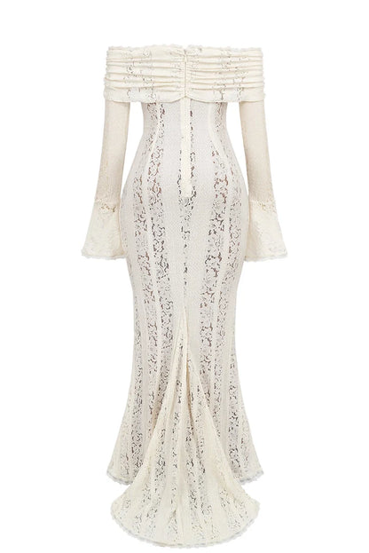 Georgette Lace Maxi- Ivory