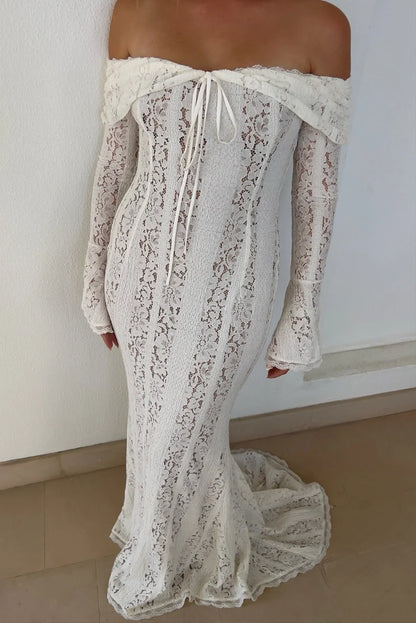 Georgette Lace Maxi- Ivory
