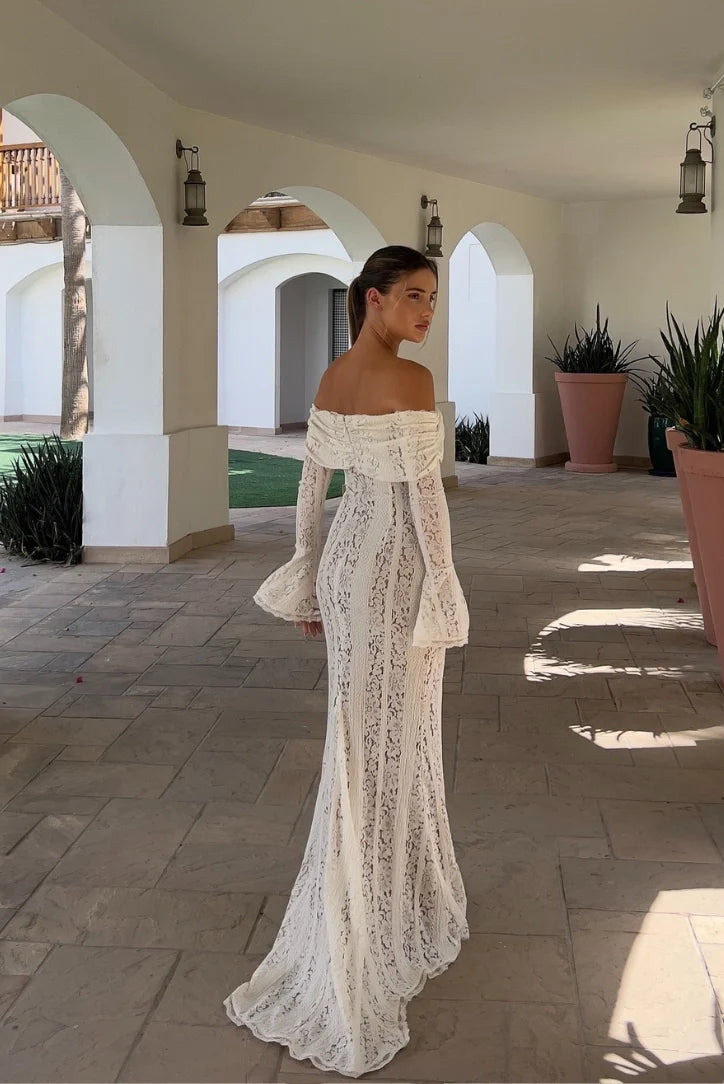Georgette Lace Maxi- Ivory