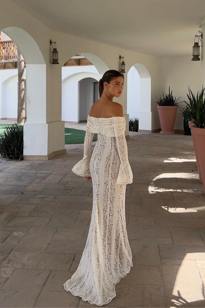 Georgette Lace Maxi- Ivory