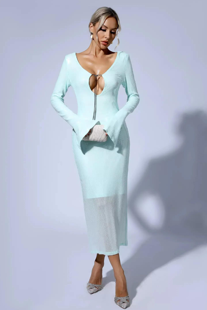 Hailey Sequins Midi- Mint