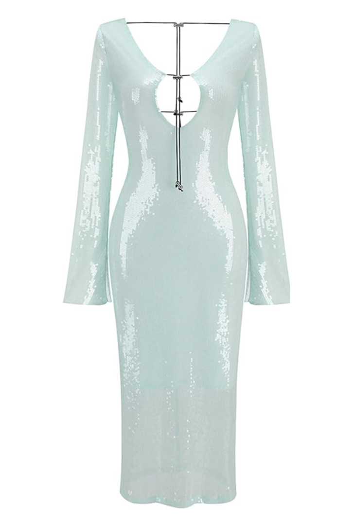 Hailey Sequins Midi- Mint