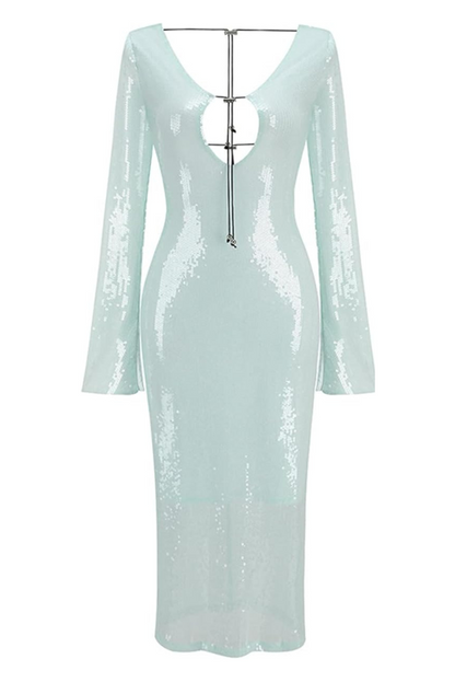 Hailey Sequins Midi- Mint