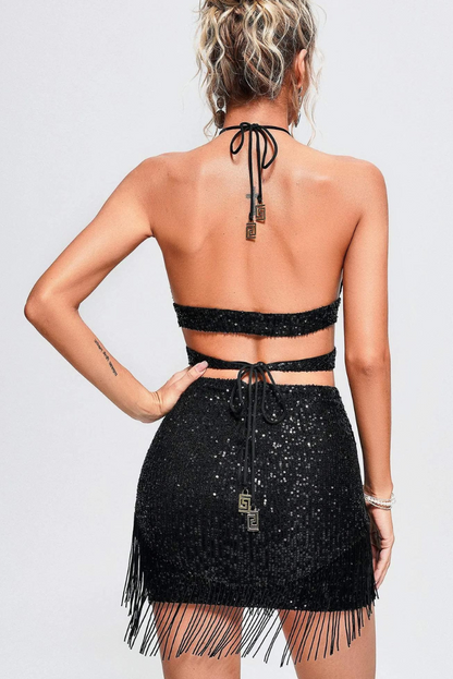 Kya Sequin Set- Black