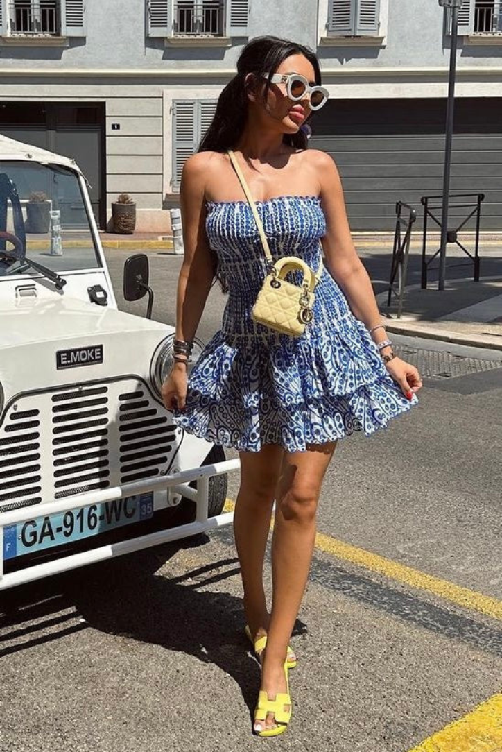 Monaco Mini Dress- Blue