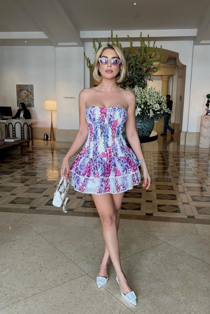 Monaco Mini Dress- Bubblegum
