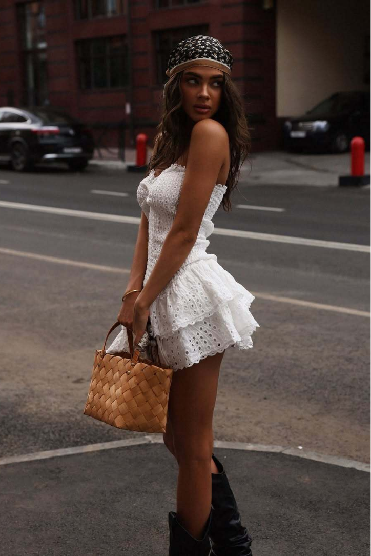 Monaco Mini Dress- White