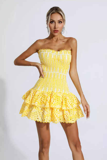 Monaco Mini Dress- Yellow