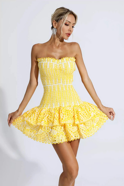 Monaco Mini Dress- Yellow