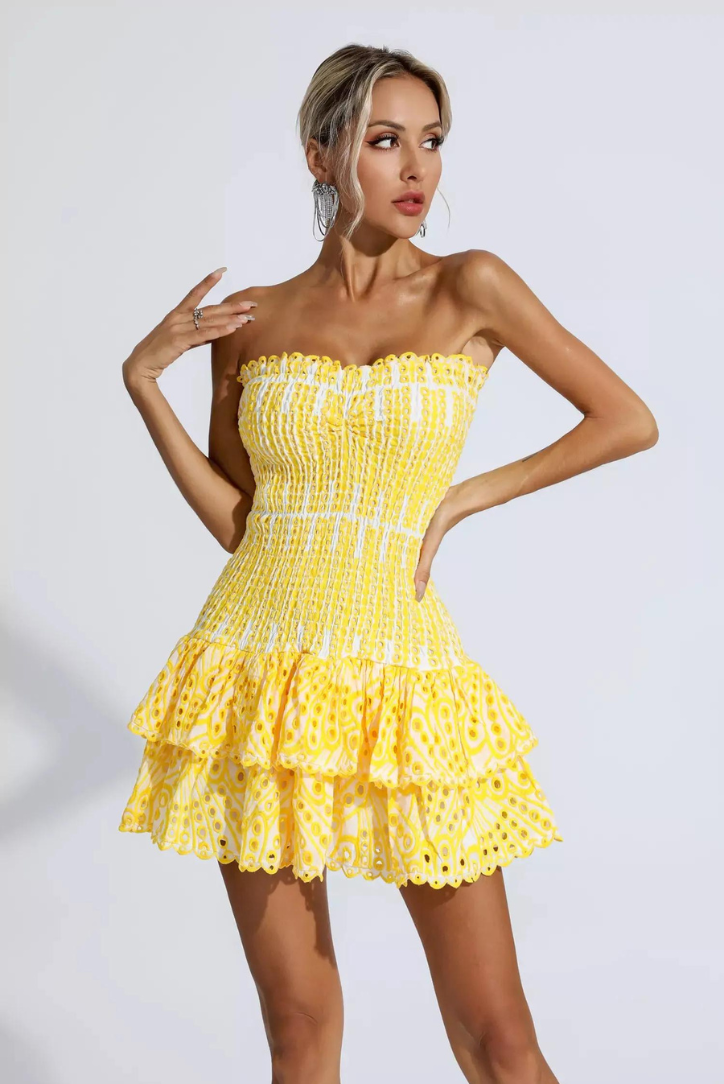 Monaco Mini Dress- Yellow