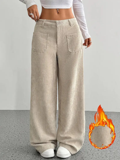 Women's High-Waisted Corduroy Pants | Wide Leg