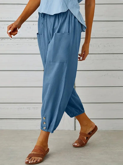 Women's Summer Pants | Drawstring | Loose Leg | Airy Look