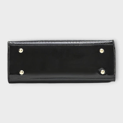 Kate - Glossy Crocodile Pattern Handbag
