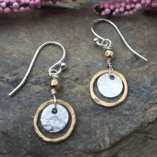 Antique Gold and Silver Hoop Rings