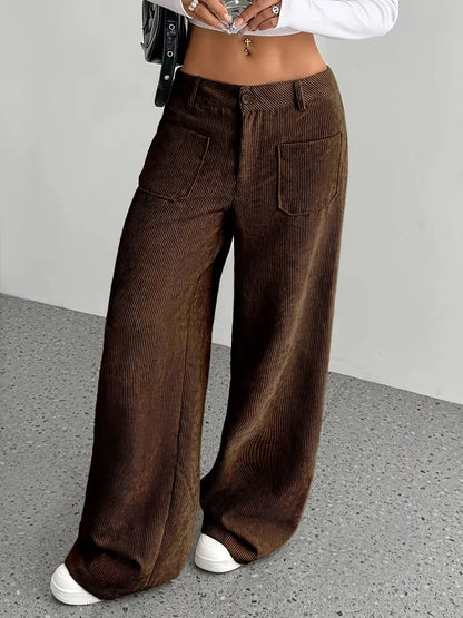 Women's High-Waisted Corduroy Pants | Wide Leg