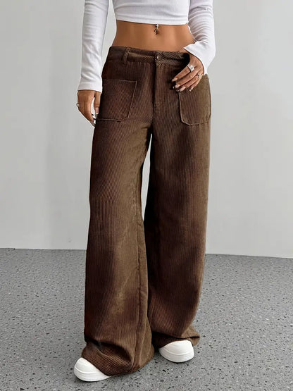 Women's High-Waisted Corduroy Pants | Wide Leg