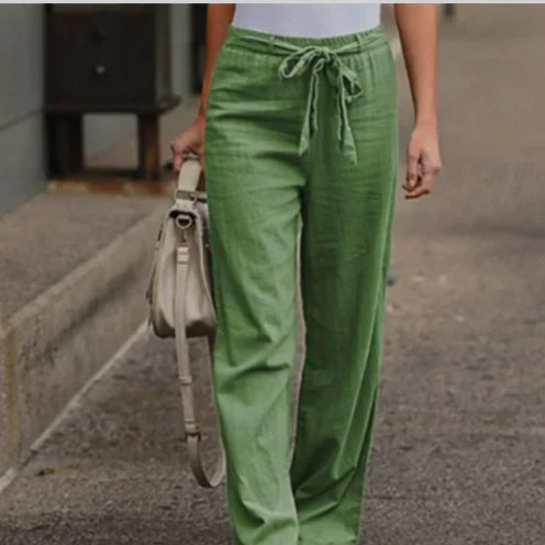 Women's Long Pants | With Belt | Wide Leg | Trendy Look