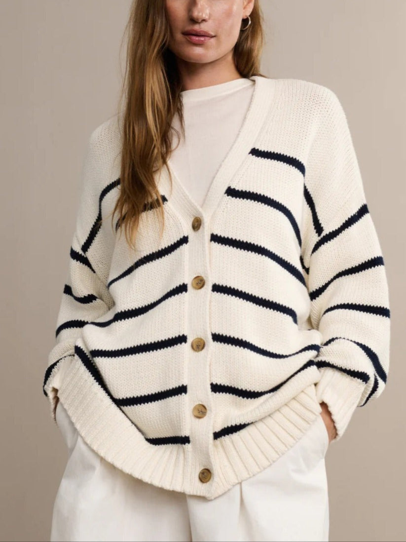 Organic Striped Cardigan