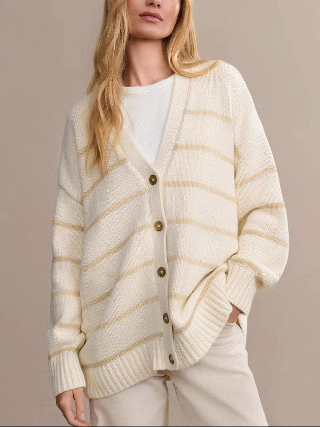 Organic Striped Cardigan