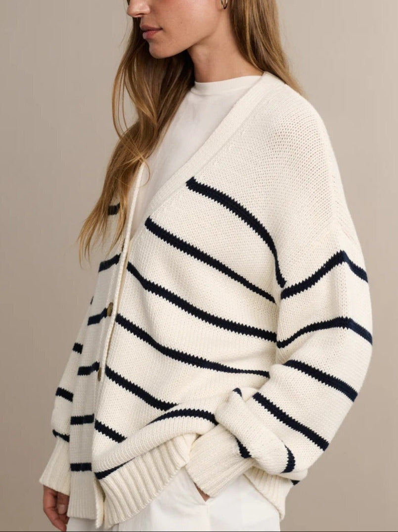 Organic Striped Cardigan