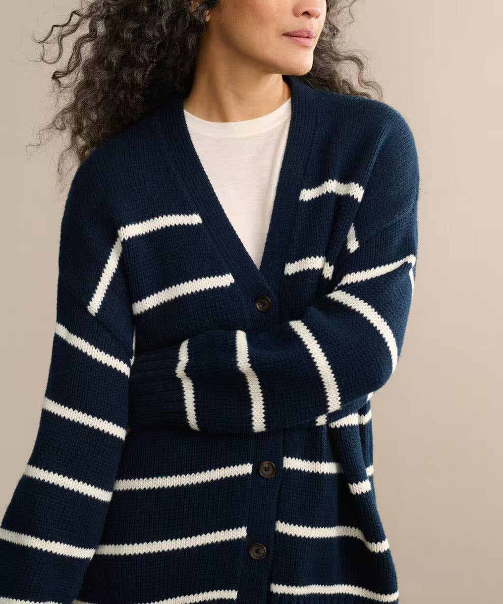 Organic Striped Cardigan