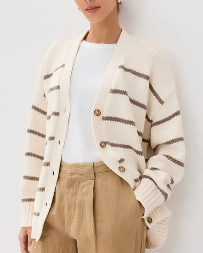 Organic Striped Cardigan