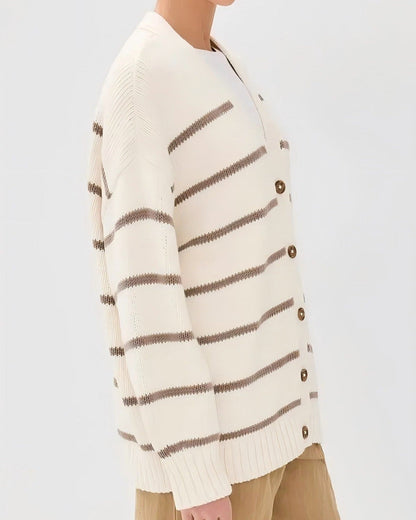 Organic Striped Cardigan