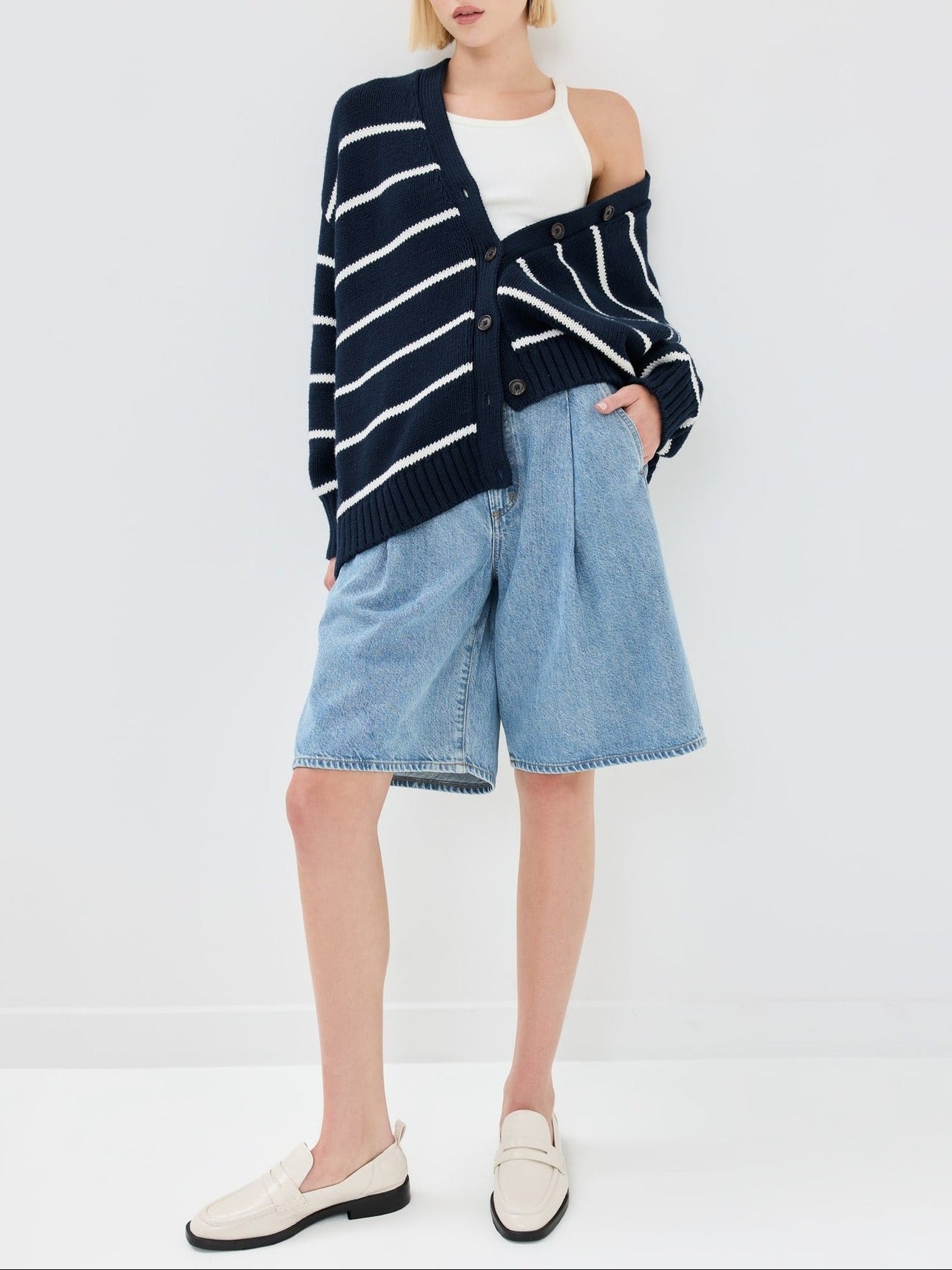 Organic Striped Cardigan