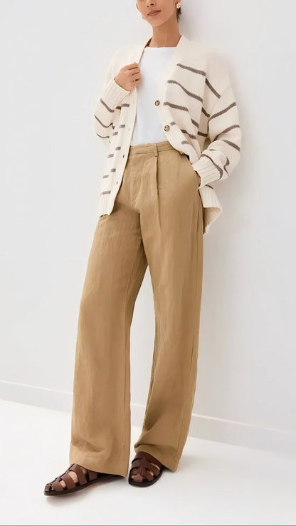 Organic Striped Cardigan