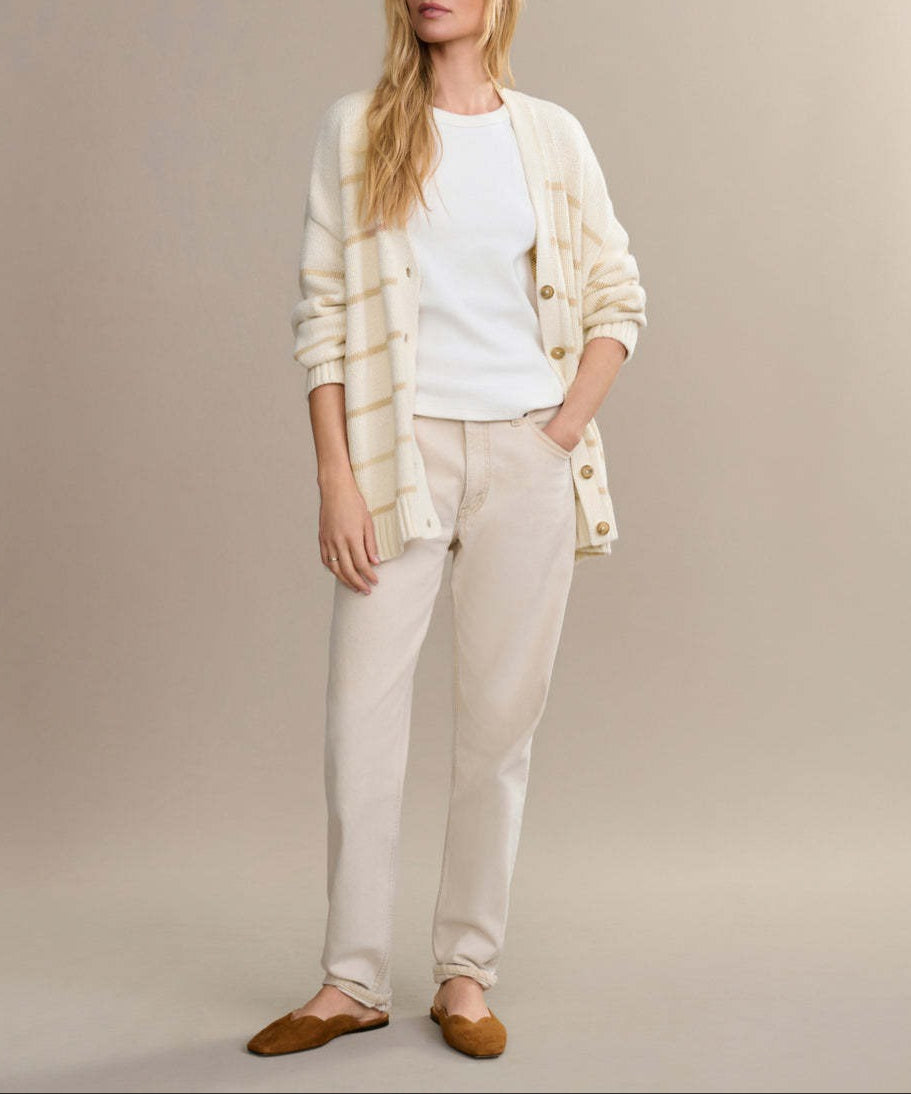 Organic Striped Cardigan