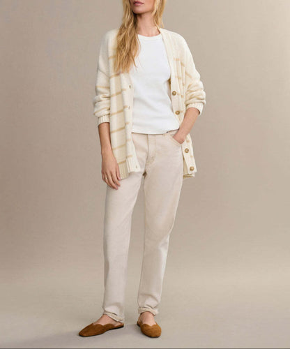 Organic Striped Cardigan