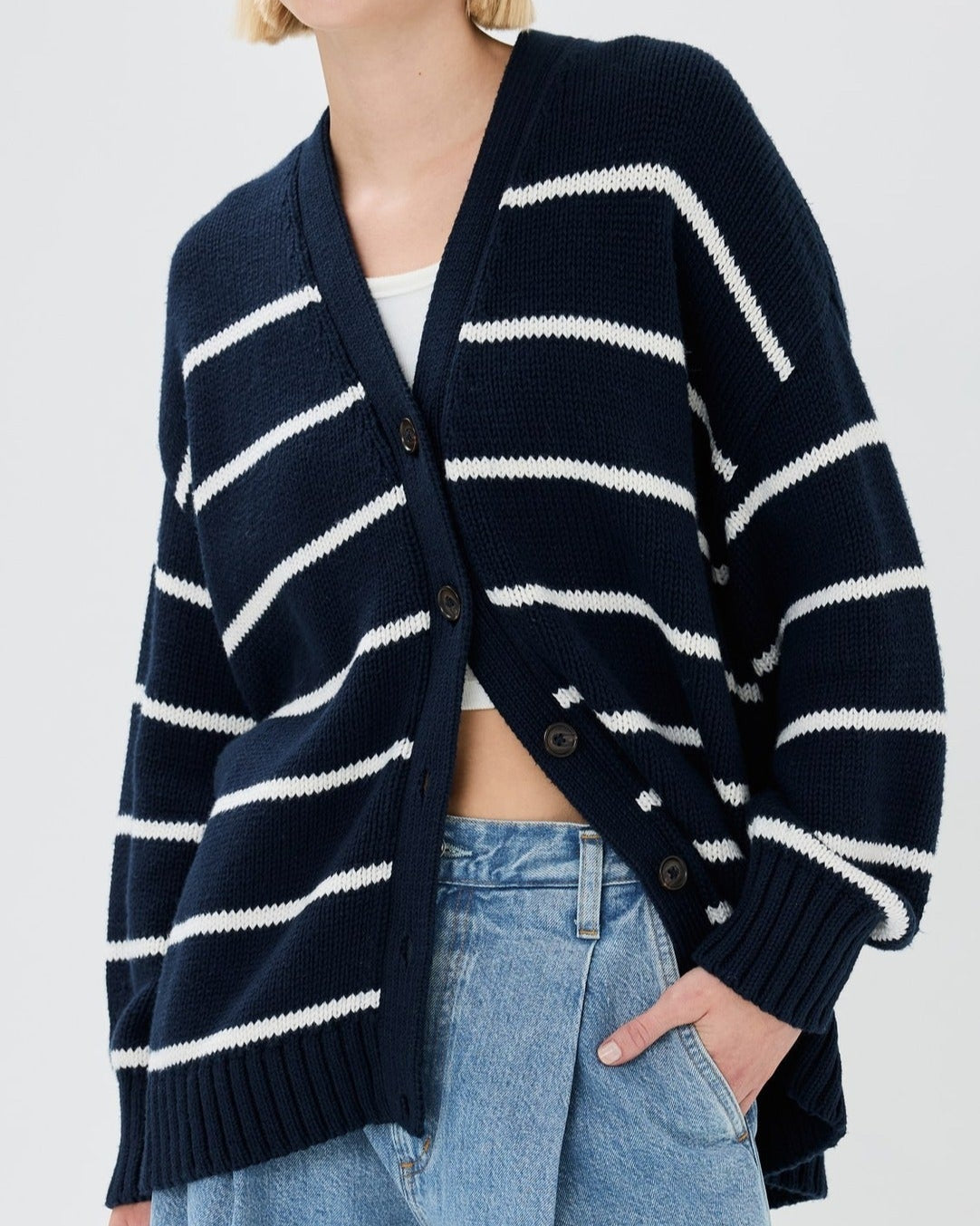Organic Striped Cardigan