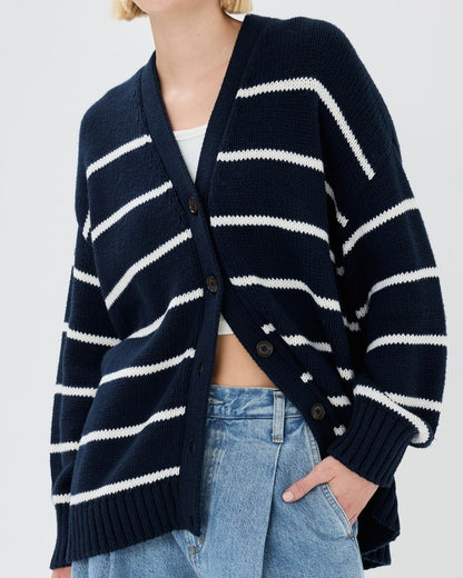 Organic Striped Cardigan