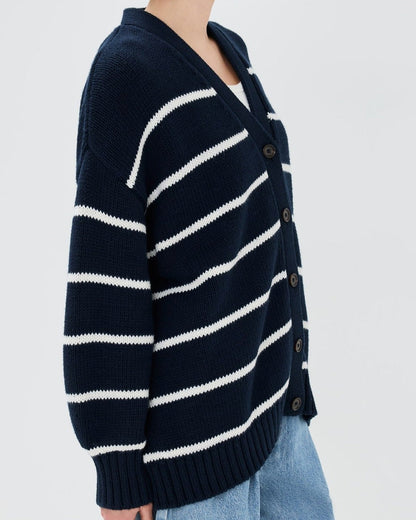 Organic Striped Cardigan