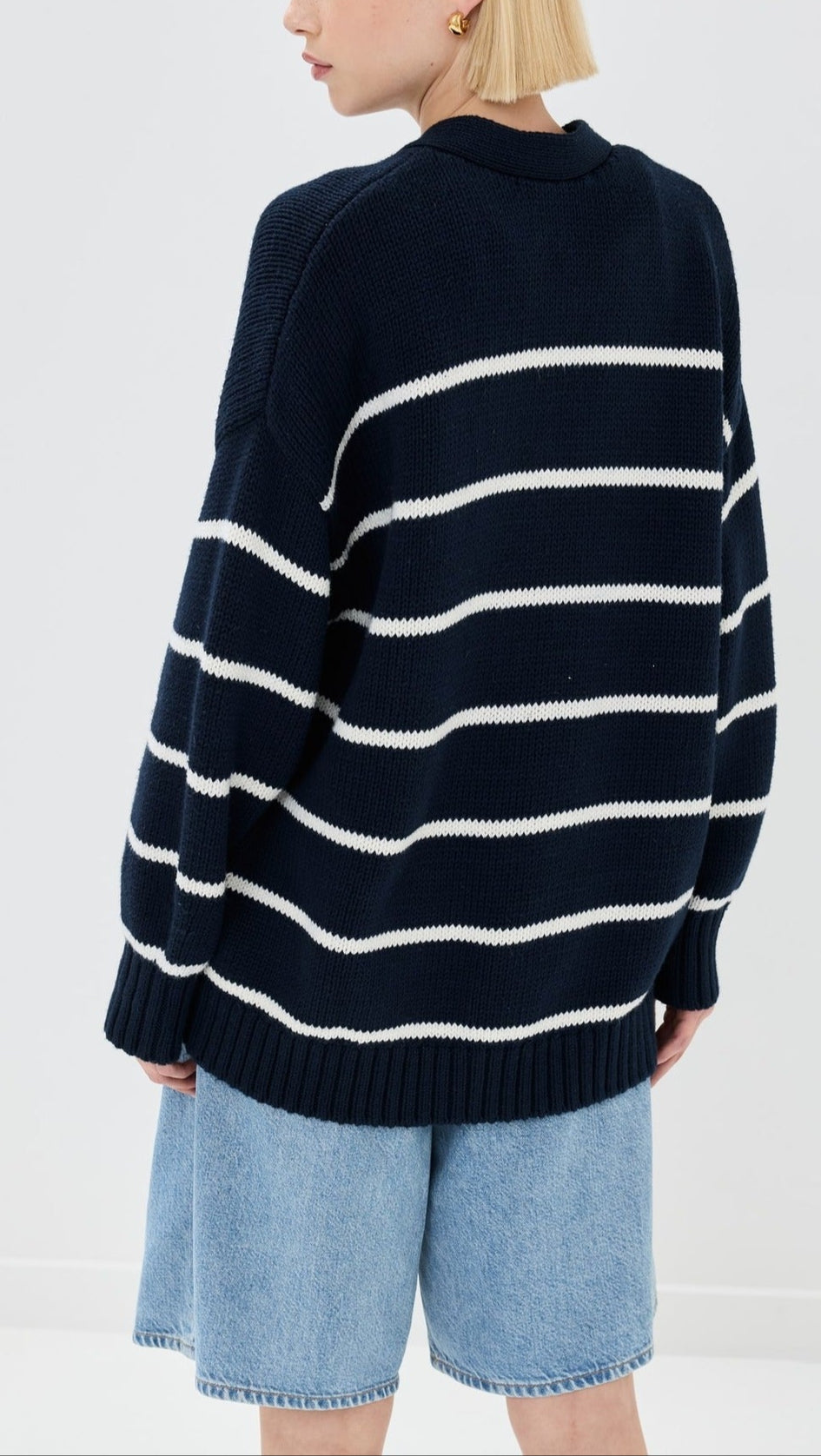 Organic Striped Cardigan