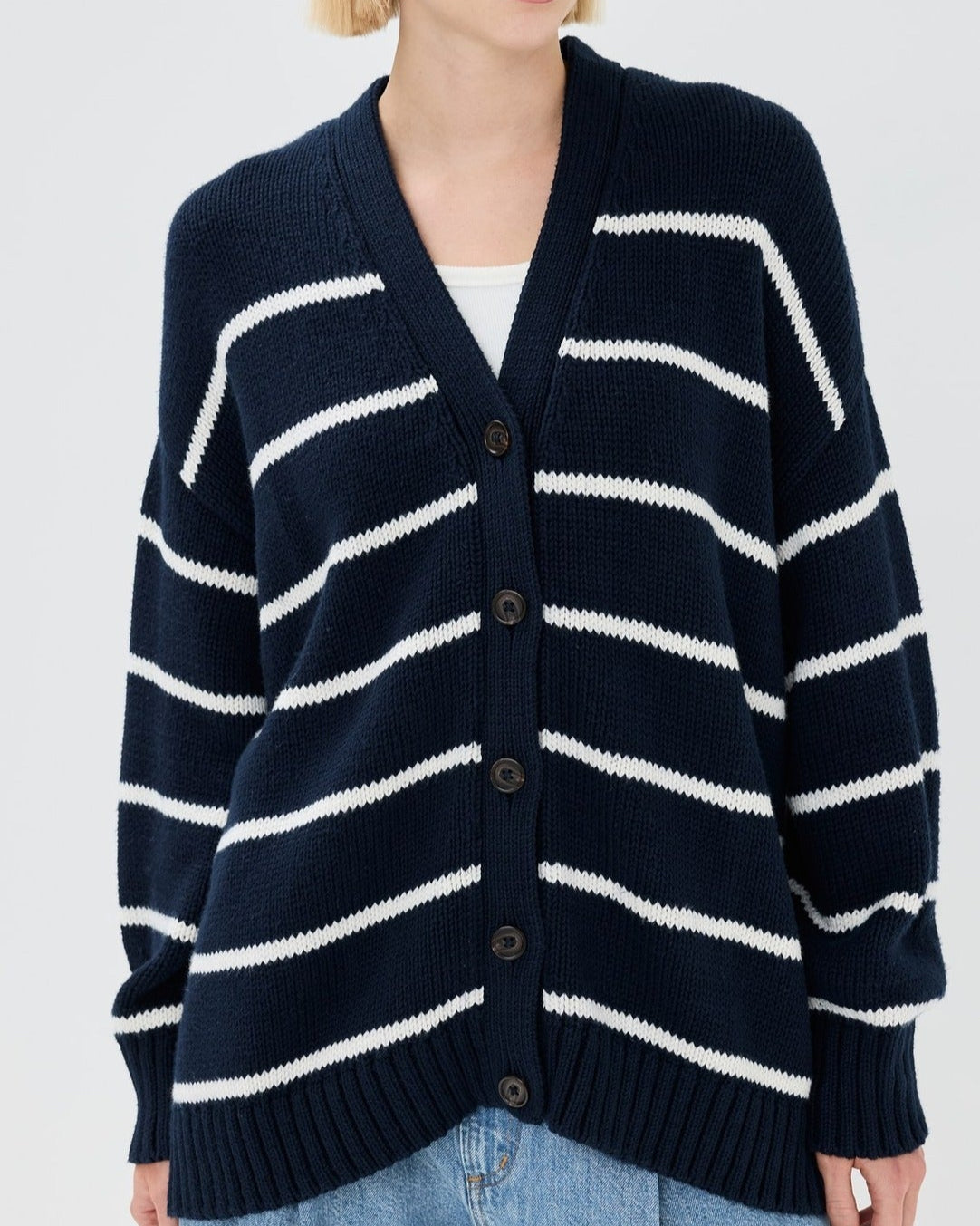 Organic Striped Cardigan