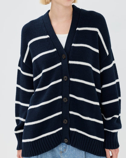 Organic Striped Cardigan