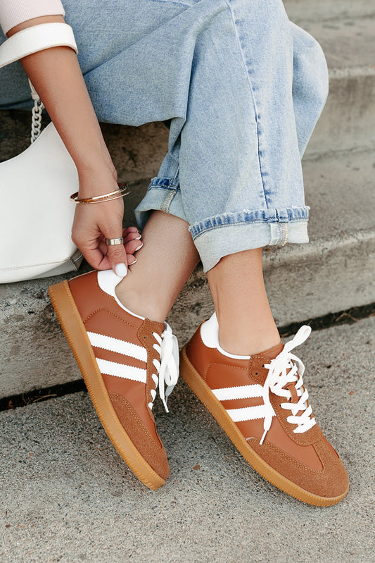 Vibes In Motion Lace-Up Platform Sneakers (Camel)